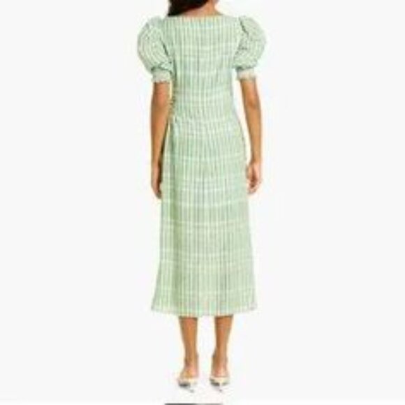 Cinq a sept Gia Dress - size 14  Green & White Gingham Adorable and flattering - Picture 3 of 11